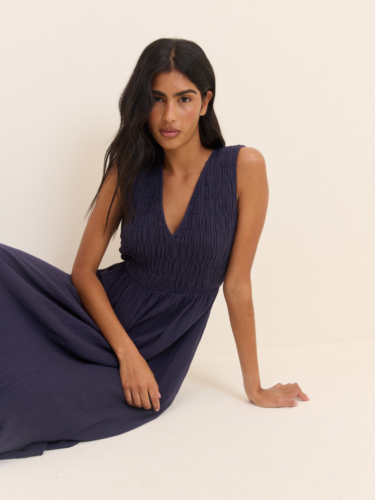 free people ingrid midi dress Green Shirred Bodice Ingrid Midi Dress